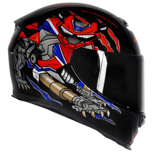 Capacete Axxis Eagle Animals Preto/Vermelho