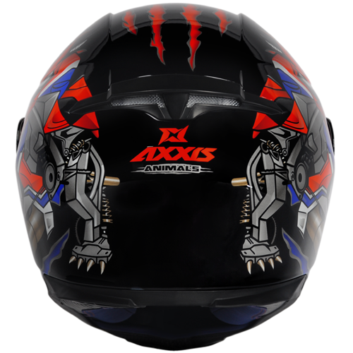 Capacete Axxis Eagle Animals Preto/Vermelho