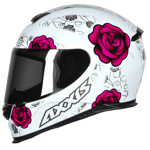 Capacete Axxis Eagle Flowers Branco/Rosa