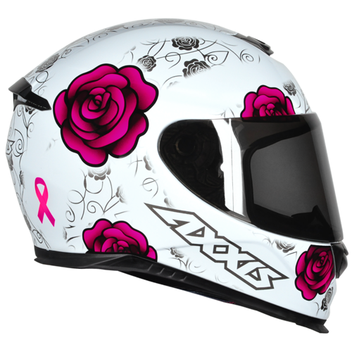 Capacete Axxis Eagle Flowers Branco/Rosa