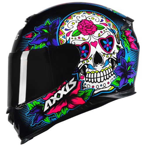 Capacete Axxis Eagle Skull Preto/Azul
