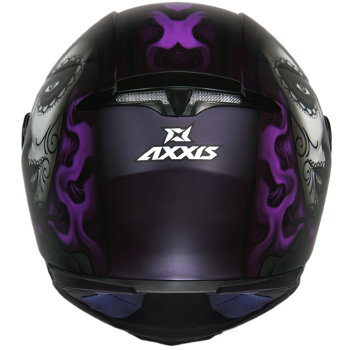 Capacete Axxis Eagle Lady Catrina Preto Fosco/Violeta