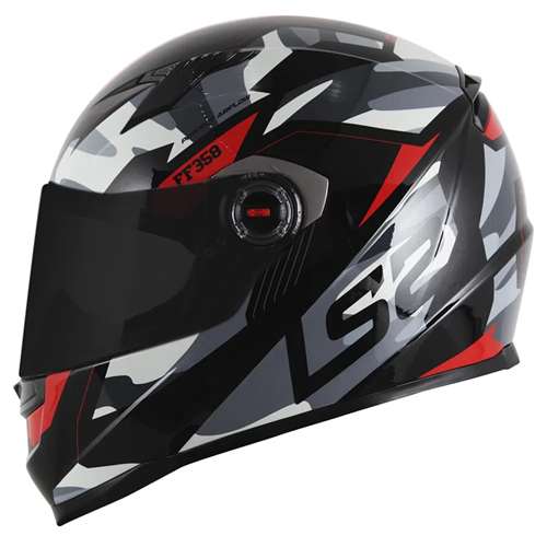 Capacete LS2 FF358 Tank Camo Preto/Vermelho