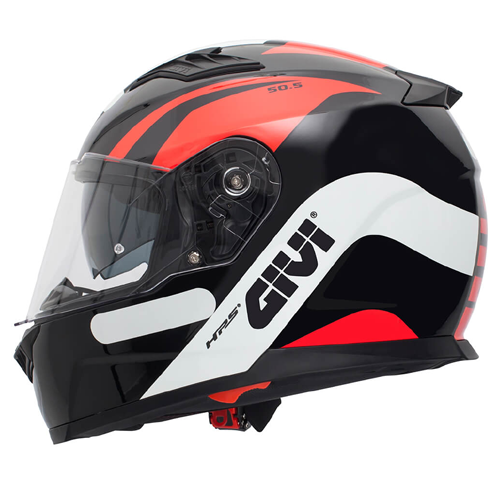 Capacete Givi 50.5 Pista Preto/Vermelho/Branco