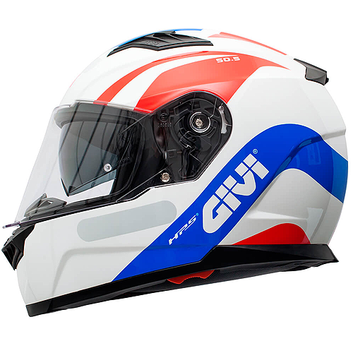 Capacete Givi 50.5 Pista Branco/Vermelho/Azul