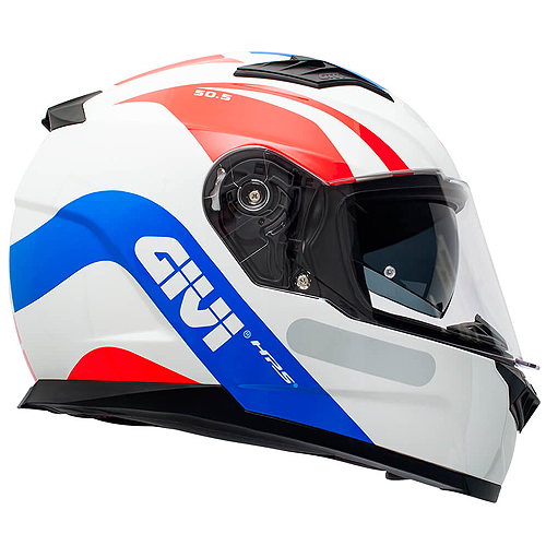 Capacete Givi 50.5 Pista Branco/Vermelho/Azul