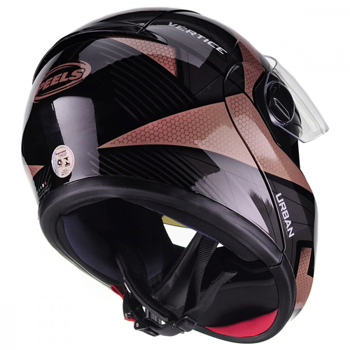 Capacete Peels Urban Vértice Preto Brilhante Com Cobre
