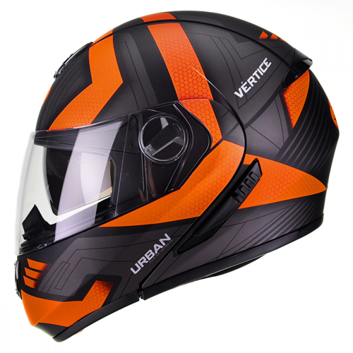 Capacete Peels Urban Vértice Preto Fosco Com Laranja