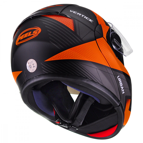Capacete Peels Urban Vértice Preto Fosco Com Laranja