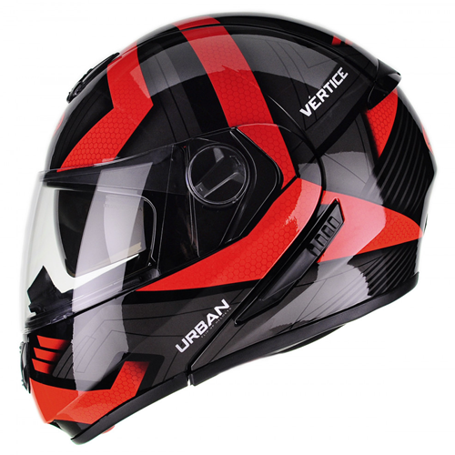 Capacete Peels Urban Vértice Preto Brilhante Com Vermelho