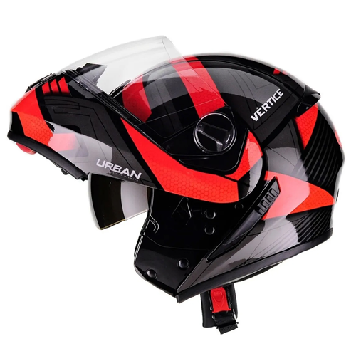 Capacete Peels Urban Vértice Preto Brilhante Com Vermelho