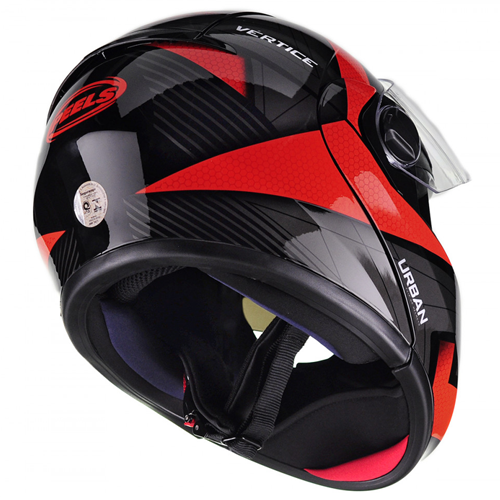 Capacete Peels Urban Vértice Preto Brilhante Com Vermelho