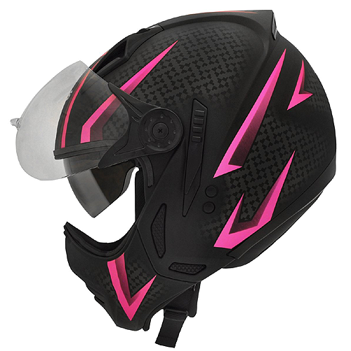 Capacete Peels Mirage Storm Preto Fosco com Rosa