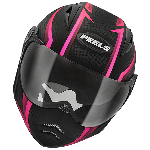 Capacete Peels Mirage Storm Preto Fosco com Rosa