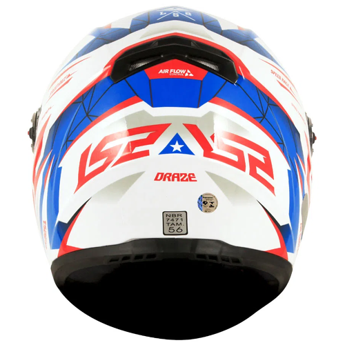Capacete LS2 FF358 Draze Branco/Azul/Vermelho