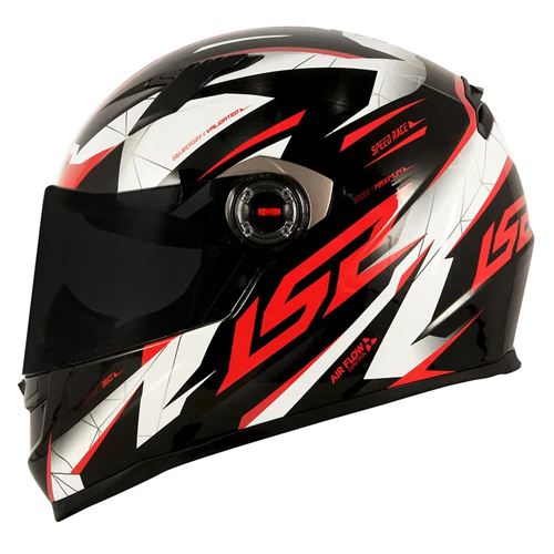 Capacete LS2 FF358 Draze Preto/Branco/Vermelho