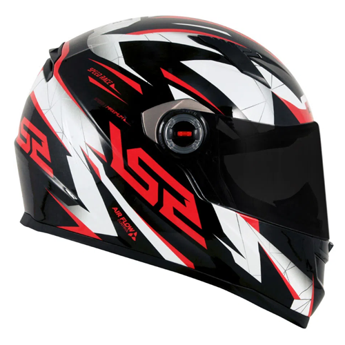 Capacete LS2 FF358 Draze Preto/Branco/Vermelho