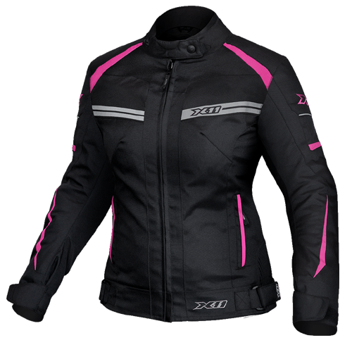 Jaqueta X11 One 2 Feminina Impermeável Preto/Rosa
