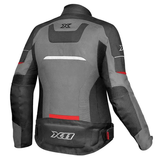 Jaqueta X11 One 2 Feminina Impermeável Preto/Cinza/Vermelho