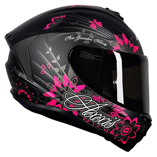Capacete Axxis Draken Butterfly Preto Fosco/Rosa