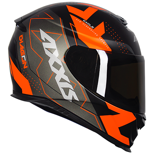 Capacete Axxis Eagle Diagon Preto Fosco/Laranja