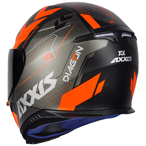 Capacete Axxis Eagle Diagon Preto Fosco/Laranja