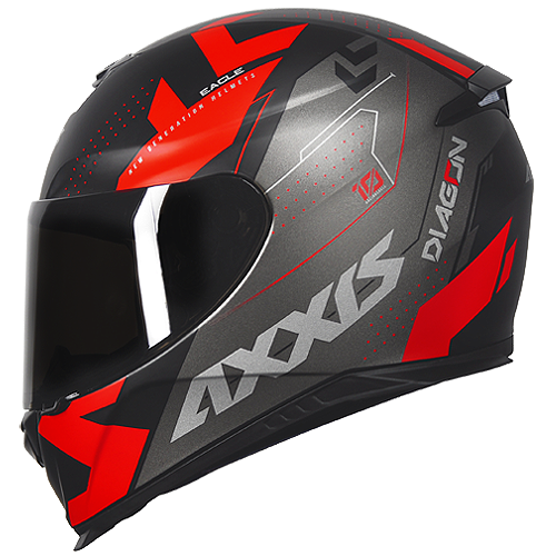 Capacete Axxis Eagle Diagon Preto Fosco/Vermelho