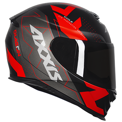 Capacete Axxis Eagle Diagon Preto Fosco/Vermelho
