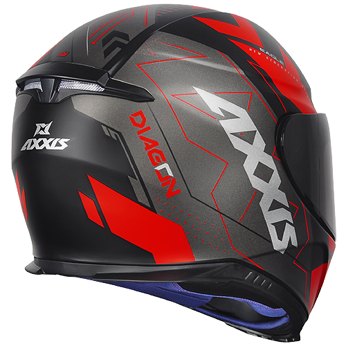 Capacete Axxis Eagle Diagon Preto Fosco/Vermelho