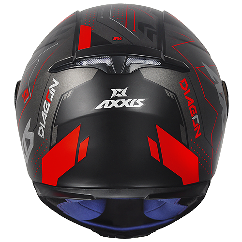 Capacete Axxis Eagle Diagon Preto Fosco/Vermelho