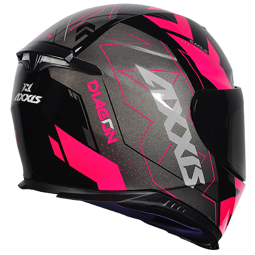 Capacete Axxis Eagle Diagon Preto/Rosa