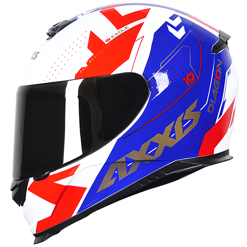 Capacete Axxis Eagle Diagon Branco/Azul/Vermelho