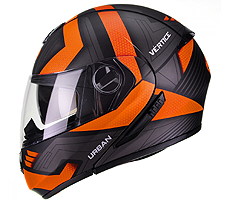Capacete Peels Urban Vértice Preto Fosco Com Laranja