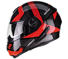 Capacete Peels Urban Vértice Preto Brilhante Com Vermelho