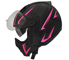 Capacete Peels Mirage Storm Preto Fosco com Rosa