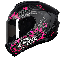 Capacete Axxis Draken Butterfly Preto Fosco/Rosa