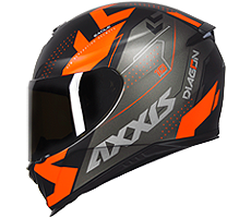 Capacete Axxis Eagle Diagon Preto Fosco/Laranja