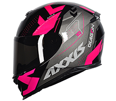 Capacete Axxis Eagle Diagon Preto/Rosa